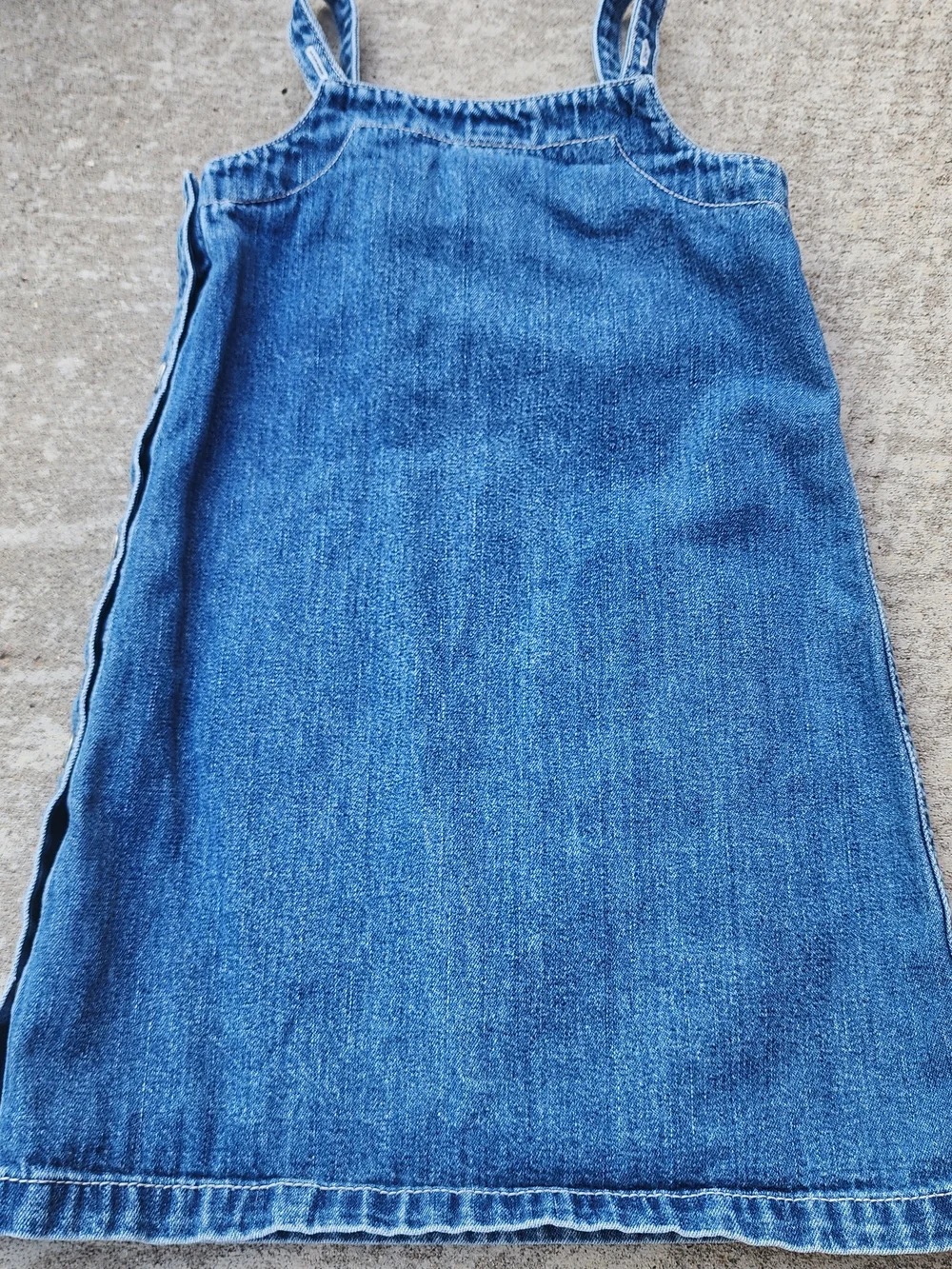 Vintage Ralph Lauren Girls Denim Dress Polo Bear Embroidered Jumper Size 5